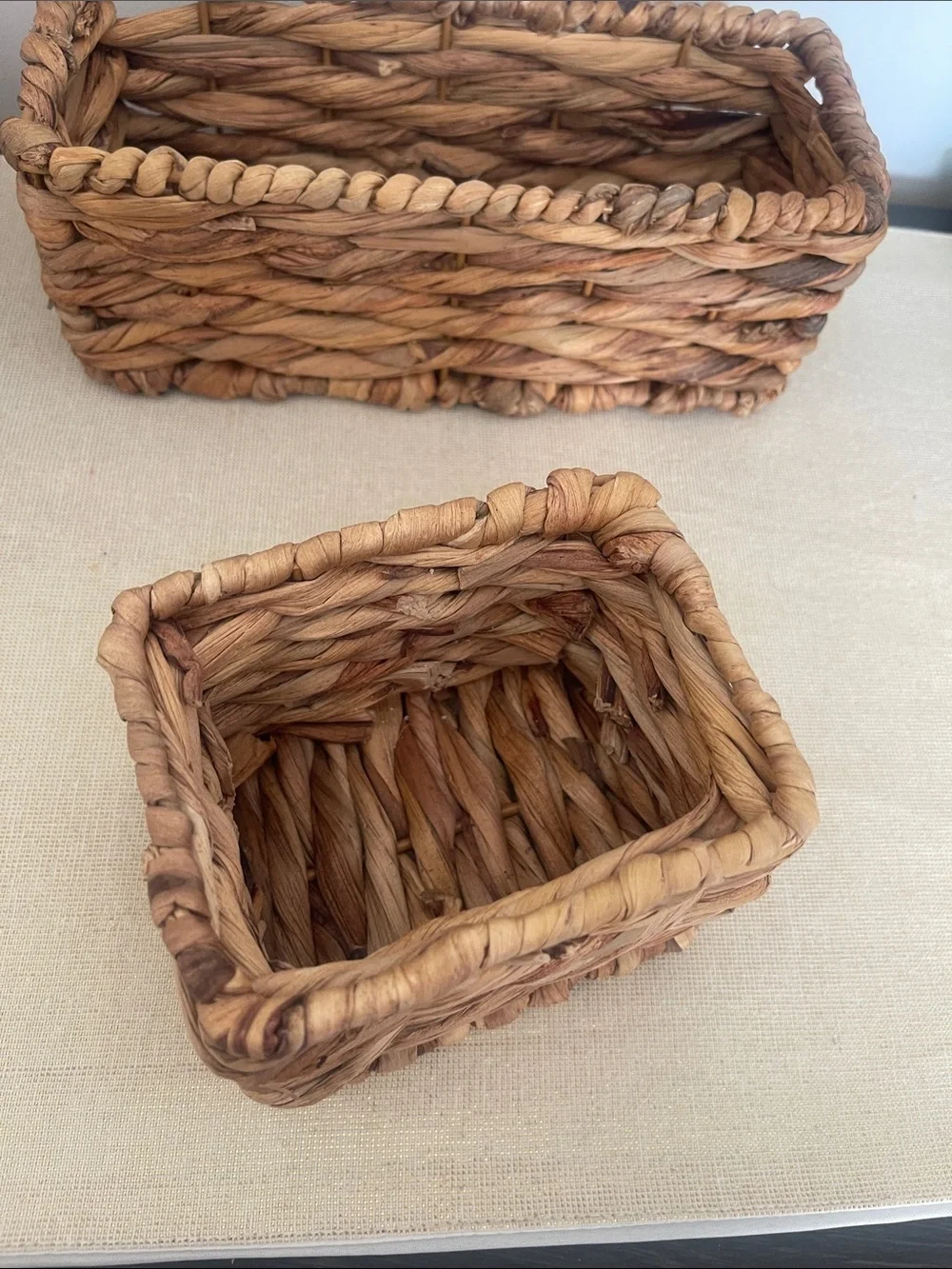 Natural Woven Water Hyacinth Basket Set - Brown